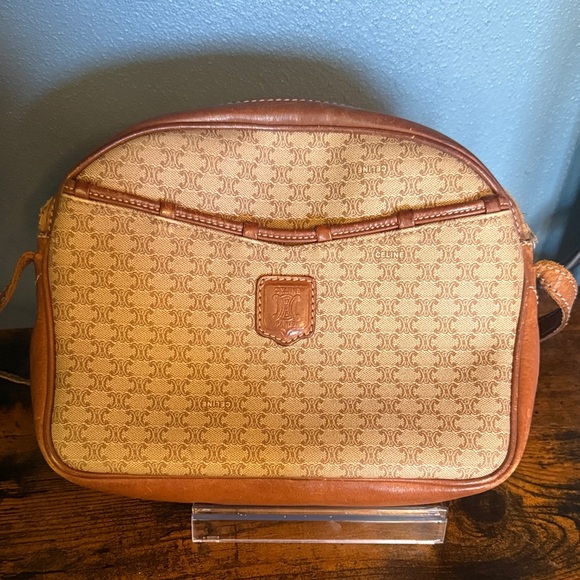 Celine Handbags - Celine Tan and Brown crossbody vintage bag